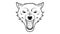 Wolf, grin, logo. Version without  mane.