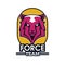 Wolf head animal emblem icon with team force lettering