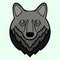 Wolf head black predator symbol freedom.