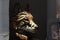 Wolf head fantasy art model, wood carving