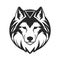 Wolf Head Icon, Jackal Symbol, Coyote Silhouette, Wild Dog Head Symbol, Zoo Logo, Minimal Wolf Portrait