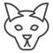 Wolf head line icon. Coyote, wild animal face, simple silhouette. Animals vector design concept, outline style pictogram