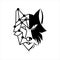 Wolf head logo half bold and line