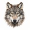 Wolf Head Vector Illustration On White Background