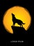 Wolf howling graphic