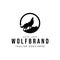 Wolf Howling Logo Design. vector illustration