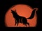 Wolf howling side view graphic vector