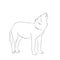 Wolf howls, image lines, vector