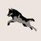 Wolf jumping vector illustration Flat