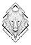 Wolf lined design tribal from branch silhouette decorative with Wolf lined design tribal from branch with basic Aztec s