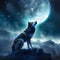 wolf looking sky generated by AI tool