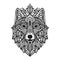 Wolf mandala. Vector illustration. Spiritual Animal