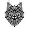 Wolf mandala. Vector illustration. Spiritual Animal