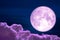 wolf moon back on silhouette colorful heap cloud on night sky