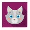 Wolf muzzle icon in flat style on white background. Animal muzzle symbol stock vector illustration.