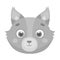 Wolf muzzle icon in monochrome style isolated on white background. Animal muzzle symbol stock vector illustration.