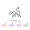 Wolf one line multi color icon. Simple thin line, outline vector of animals one line icons for ui and ux, website or mobile