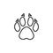 Wolf paw print line icon