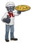 Wolf Pizza Chef Cartoon Restaurant Mascot