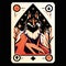 Wolf playing card. Vector illustration. Isolated on black background. Generative AI