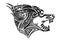 Wolf side head design for Viking Celtic illustration motive tattoo w