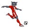 Wolf Soccer Football Player Animal Sports Mascot