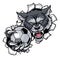 Wolf Soccer Mascot Breaking Background