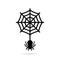 Wolf spider and circular spiderweb icon