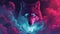 wolf stars moon skyblue maroon dark azure magenta realistic depictions