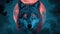 wolf stars moon skyblue maroon dark azure magenta realistic depictions