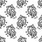 Wolf traditional tattoo seamless doodle pattern