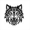 wolf tribal tattoo logo icon design illustration