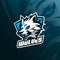 Wolf vector mascot logo design with modern illustration concept style for badge, emblem and tshirt printing. angry wolf