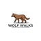 Wolf Walks Illustration Design Vector Template