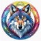wolf - wildlife colorful portrait graphic clip art