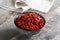 Wolfberries or Goji berries in bowl