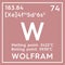 Wolfram. Transition metals. Chemical Element of Mendeleev\\\'s Periodic Table. 3D illustration