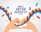 Wolrd Autism Awareness Day banner with Hands In A Heart Shape and colorflu puzzle ribbon around vector design