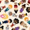 Wolrd people seamless pattern