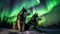 Wolves Enchanted by the Northern Lights