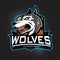 Wolves esport gaming mascot logo template. vector