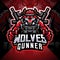 Wolves gunner esport mascot logo