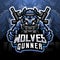 Wolves gunner esport mascot logo design