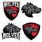 Wolves. sport team logo template. Mascot.