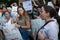 Woman Abortion Rights Protester Speaking at Washington Square Park in New York City after Roe v. Wade was Overturned