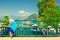 Woman admires picturesque view of mediterranean coast in resort town Ichmeler