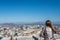 Woman admiring the view of city of Ljubljana