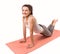 Woman aerobics mat