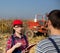 Woman agrnomist and farmer in the field