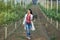 Woman agronomist in the orchard